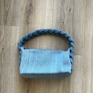 Blue Braided Handle Women's Bag